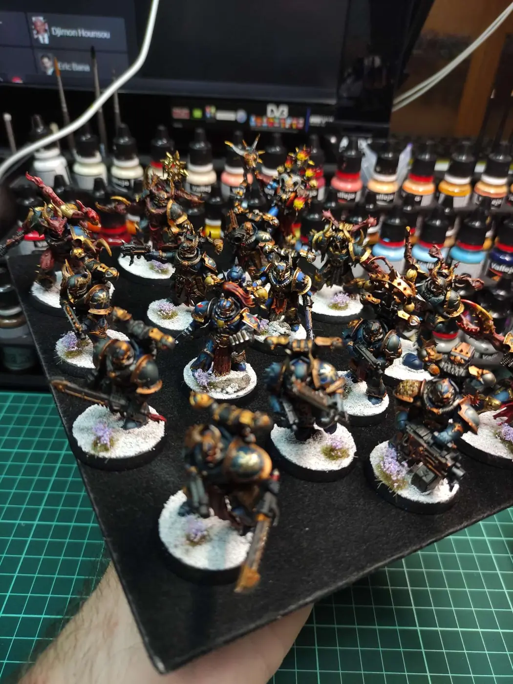 Marines del Caos — Ejército completo — miniatura WARHAMMER 40K pintada por encargo por Bierzo Art Studio