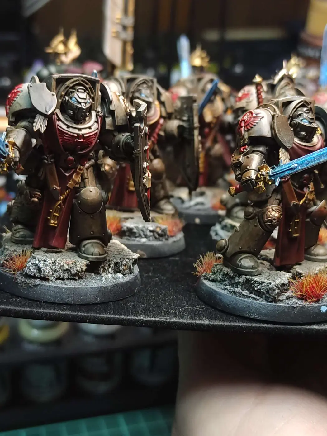 Dark Angels — Veteranos de élite en formación — miniatura WARHAMMER 40K pintada por encargo por Bierzo Art Studio