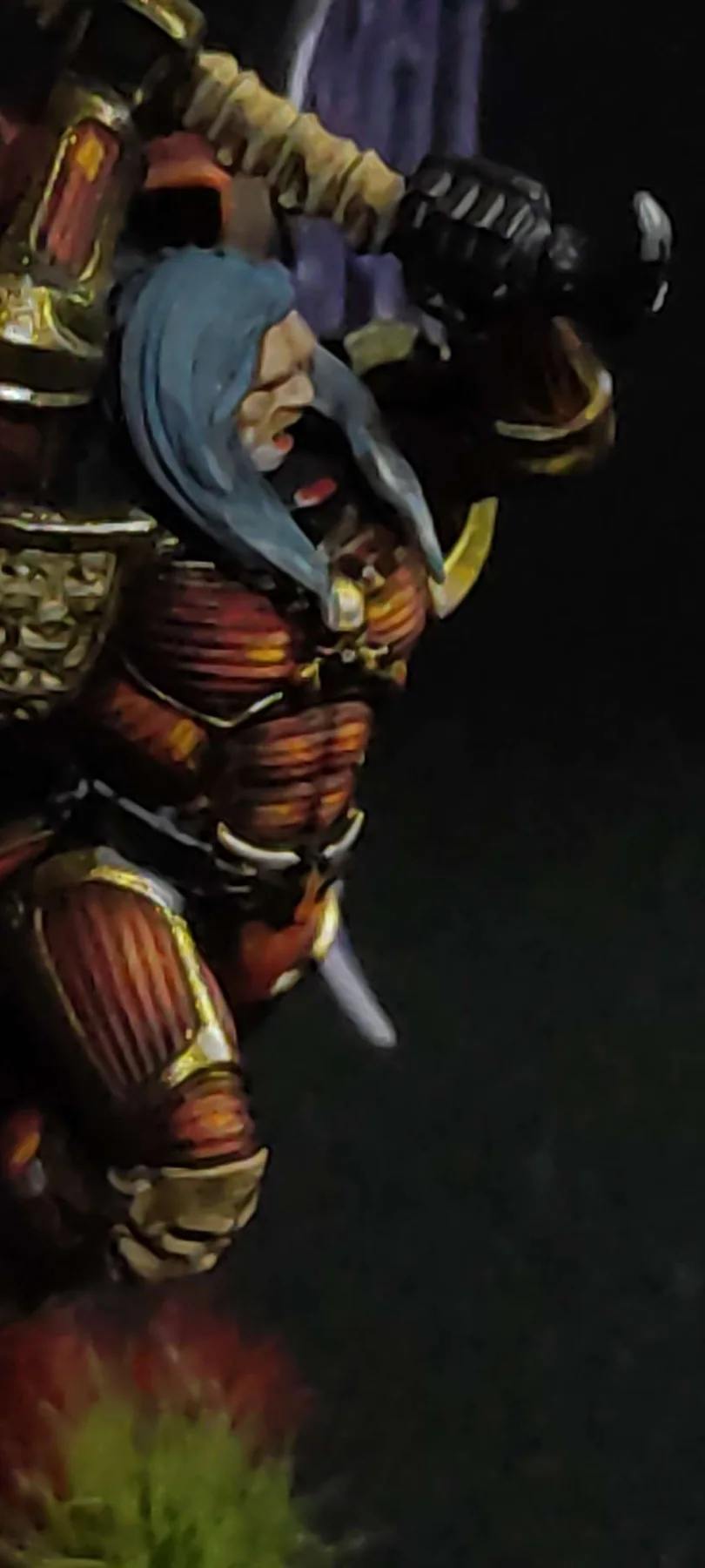 Blood Angels — Guerrera alada, detalle del rostro — miniatura WARHAMMER 40K pintada por encargo por Bierzo Art Studio