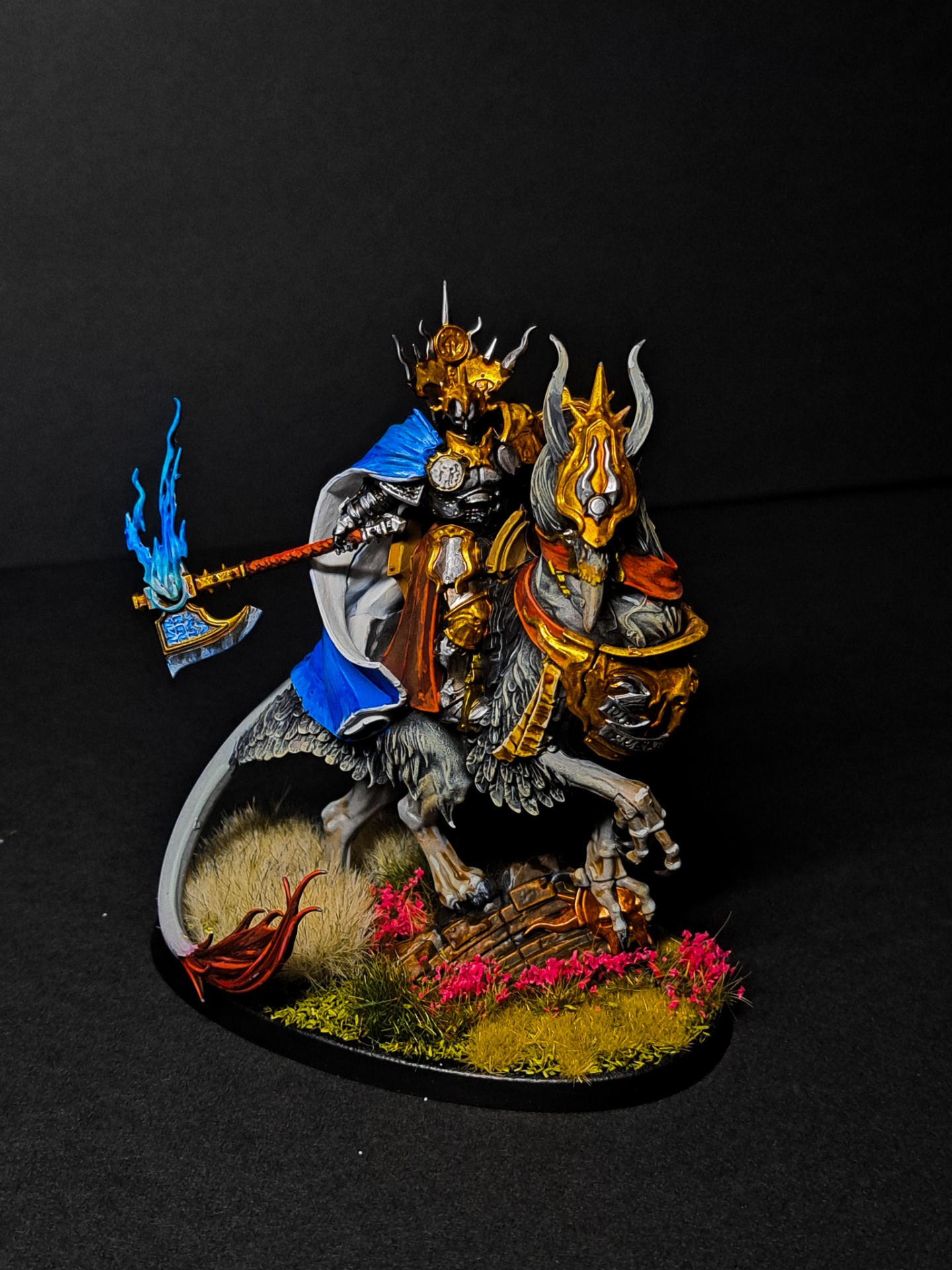 Lord-Celestant a caballo — Stormcast Eternals — miniatura AGE OF SIGMAR pintada por encargo por Bierzo Art Studio